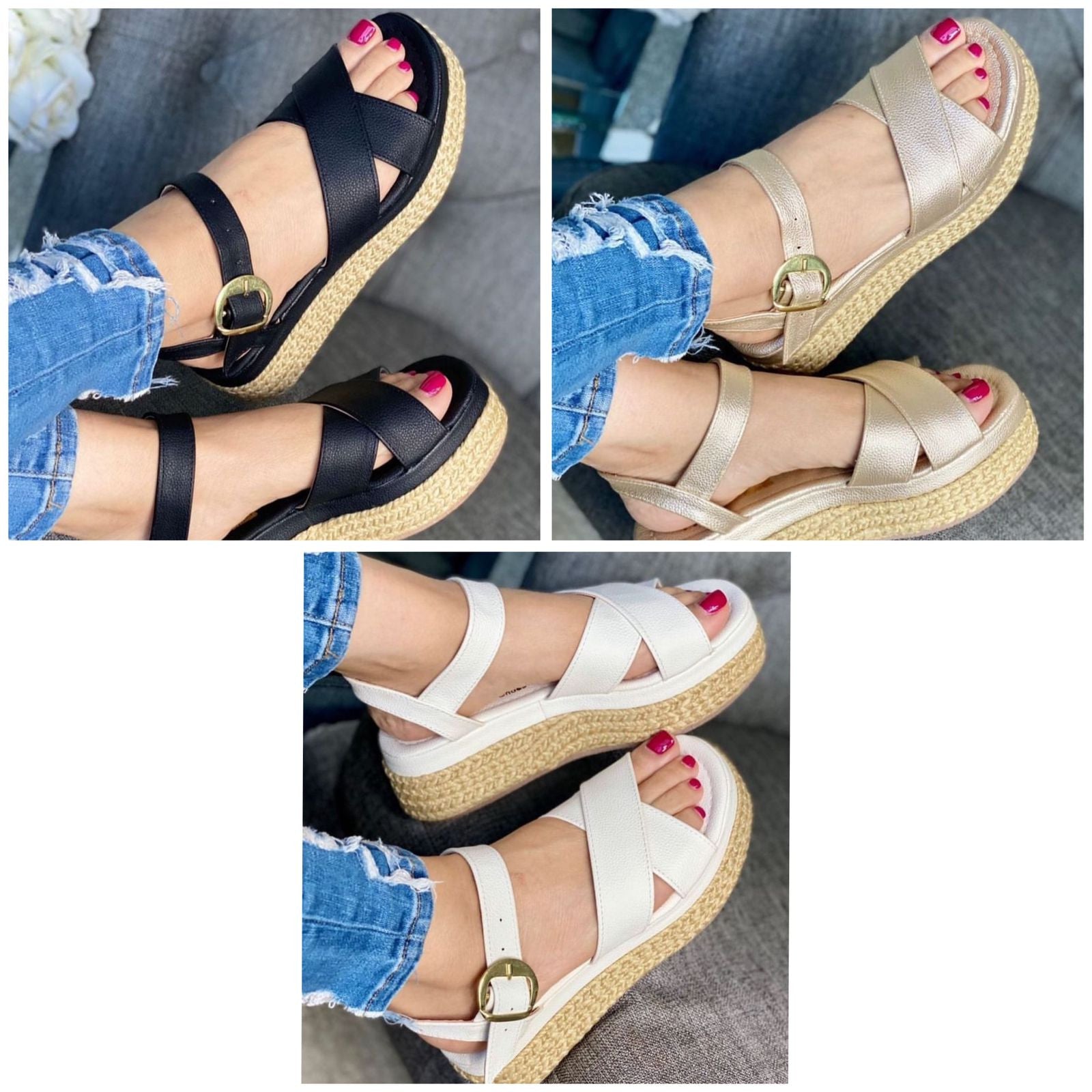 PLATAFORMA TIRAS CRUZADAS DAMA 🔥VALOR PROMOCIONAL🔥