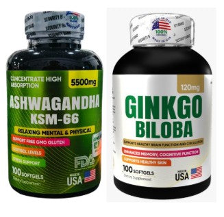 💥 ¿Mente cansada durante el día? 💥       COMBO Ashwagandha Y Ginkgobiloba  💥