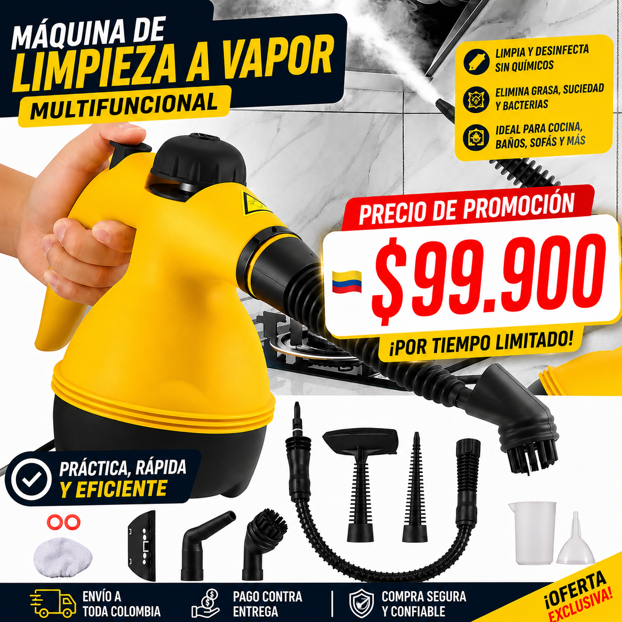 🔥[PROMO] Maquina de Limpieza a vapor Multifuncional 🔥