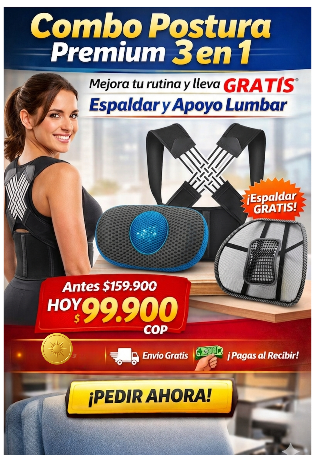 💥Últimas Unidades -COMBO POSTURA PREMIUM 3 EN 1 💥
